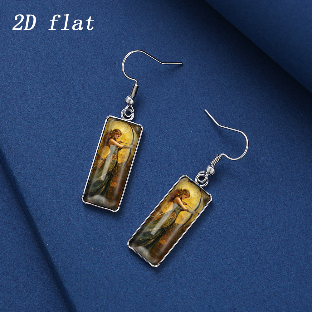 Women's Vintage Huntress Archer Silhouette Faux Gemstone Earrings